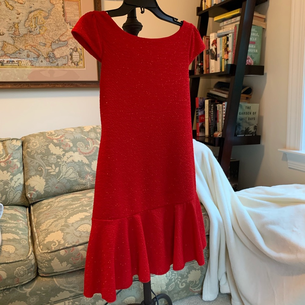 Kids’ size 12 formal sparkly red mini dress